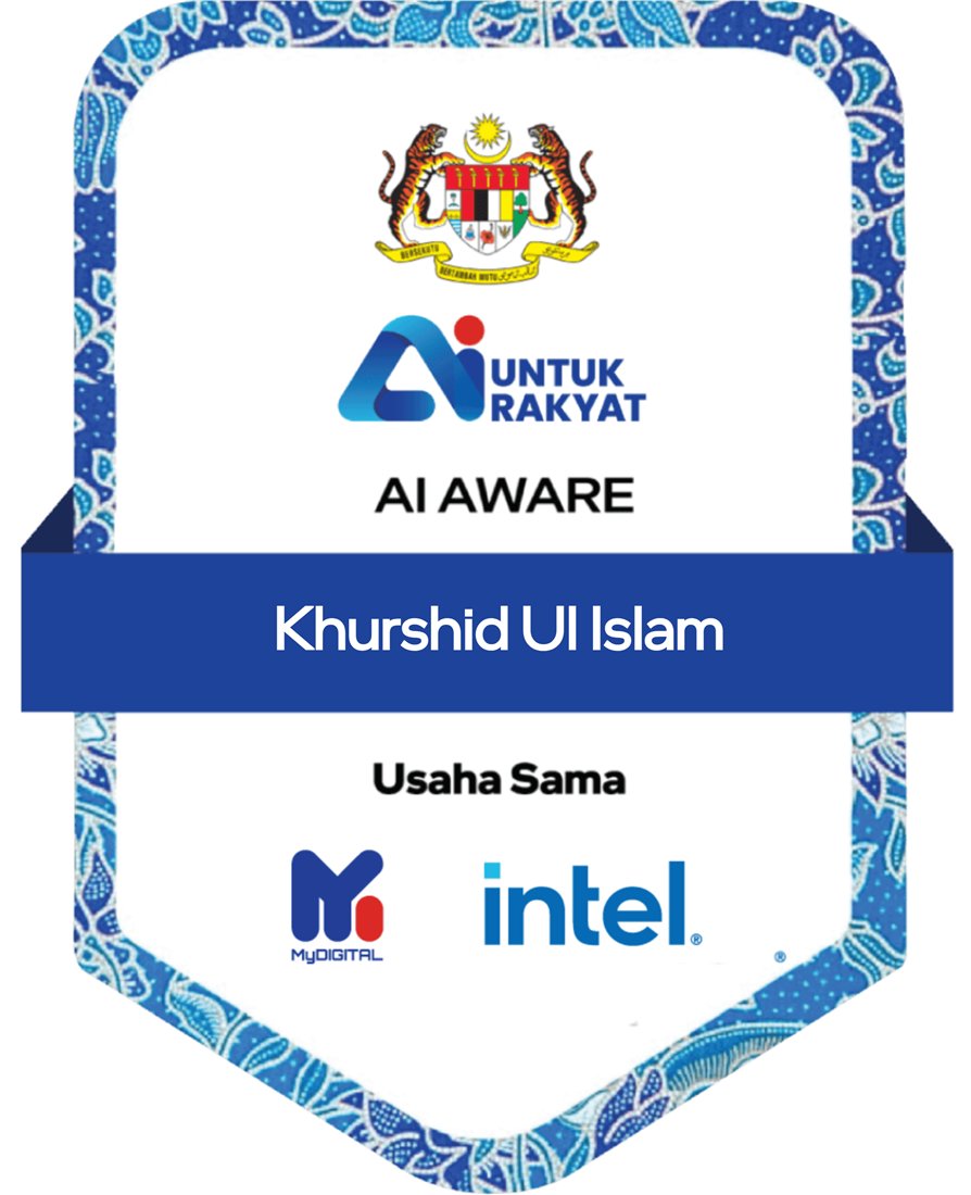 AI Aware Badge, Government of Malaysia · MyDIGITAL × Intel, 2024