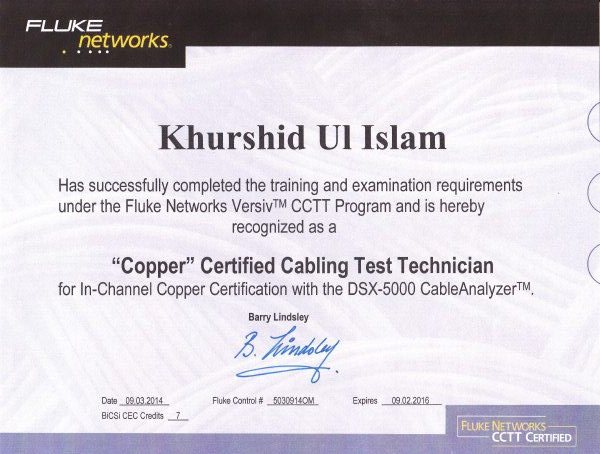 Fluke Networks CCTT Copper, Fluke Networks, 2014