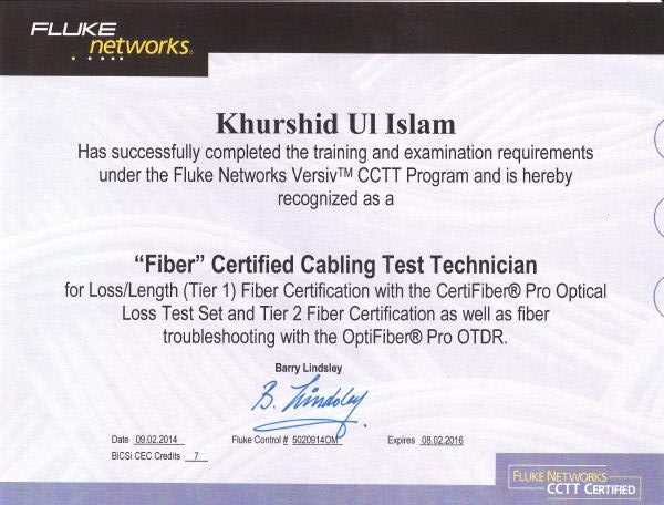 Fluke Networks CCTT Fiber, Fluke Networks, 2014