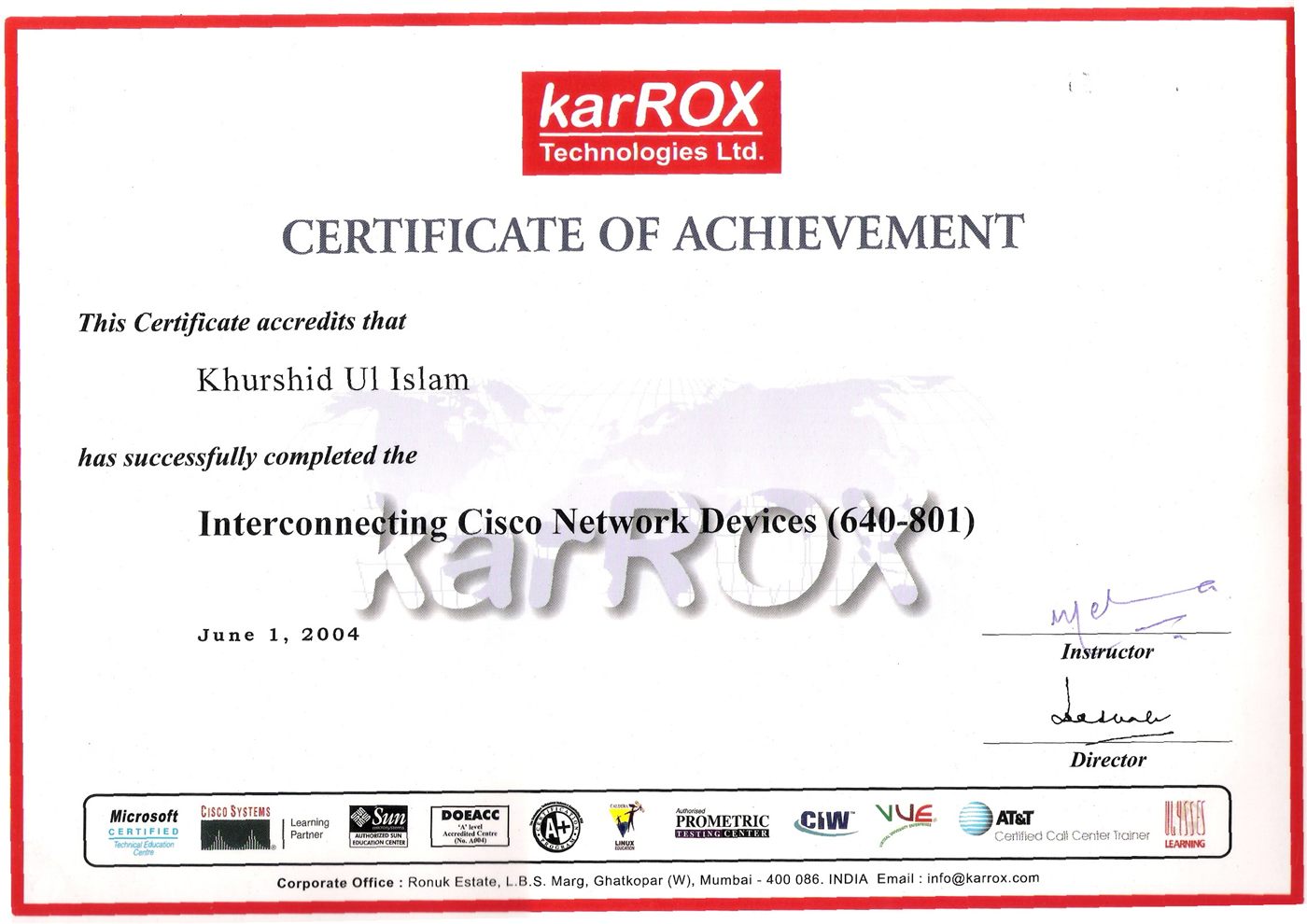 CCNA Foundations (Karrox), Karrox Technologies, 2004