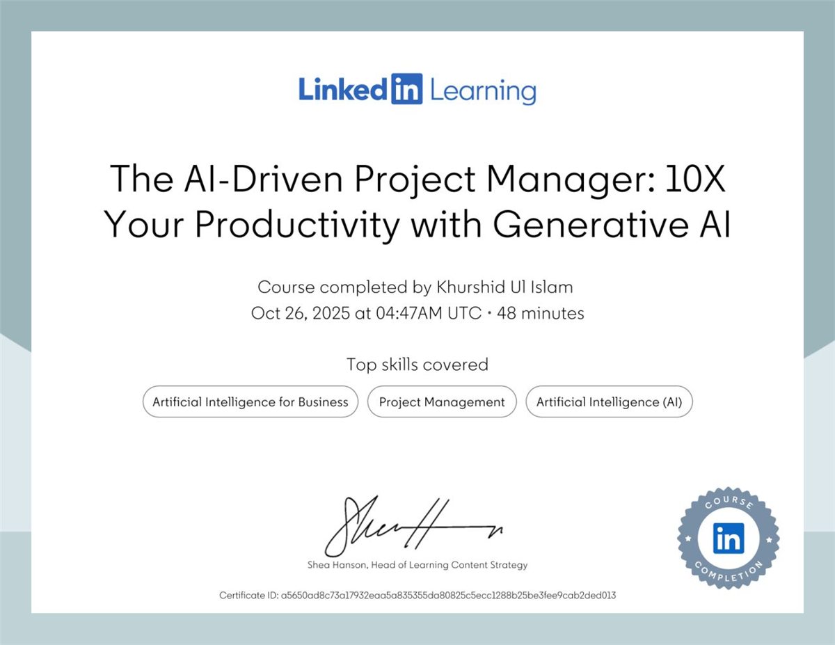 The AI-Driven Project Manager, LinkedIn Learning, 2025