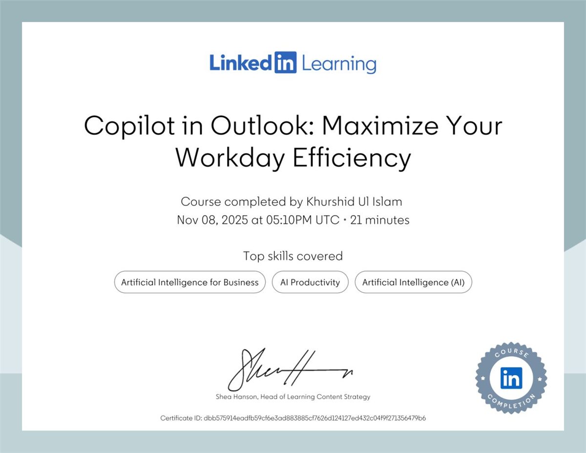 Copilot in Outlook: Maximize Your Workday Efficiency, LinkedIn Learning, 2025