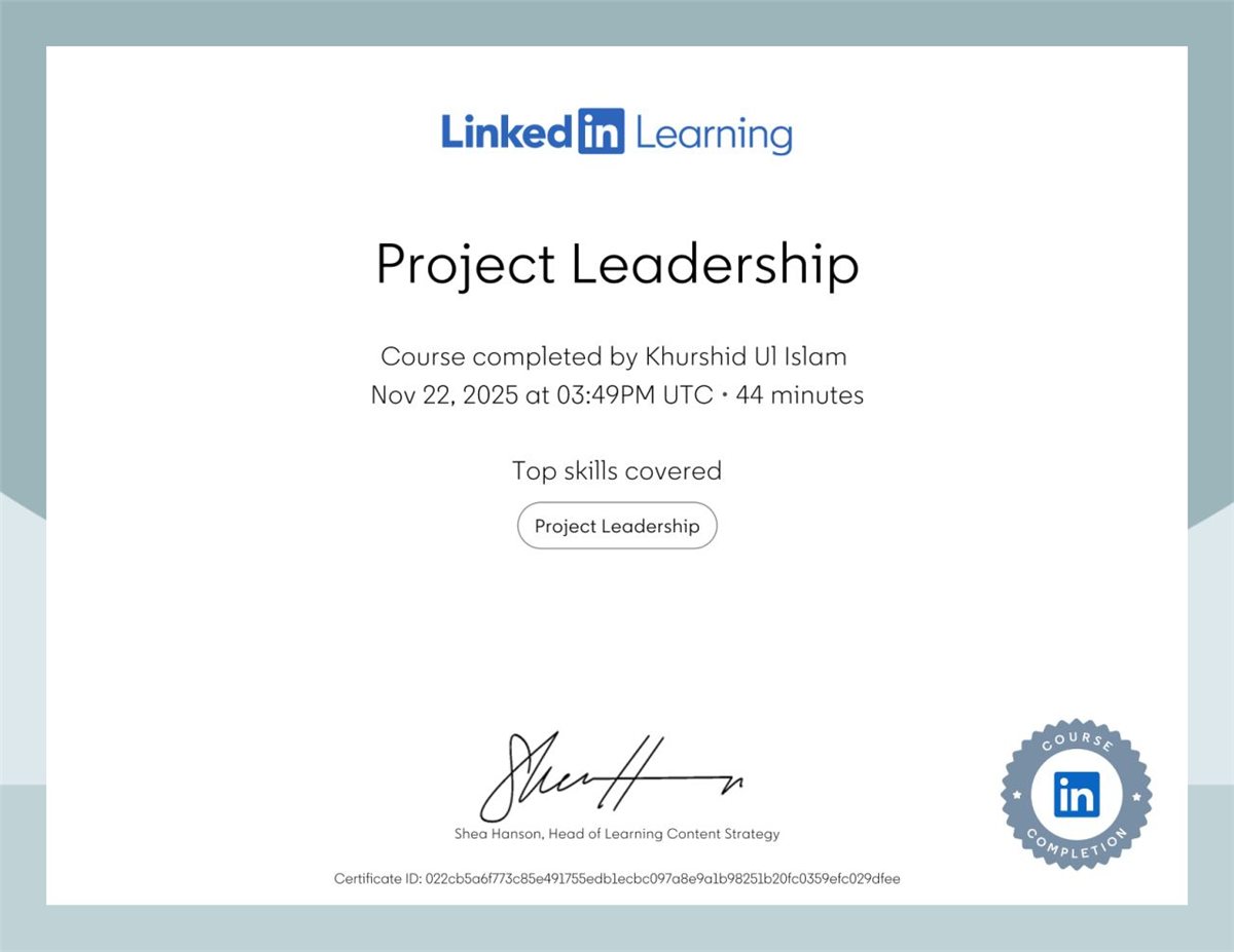 Project Leadership, LinkedIn Learning, 2025